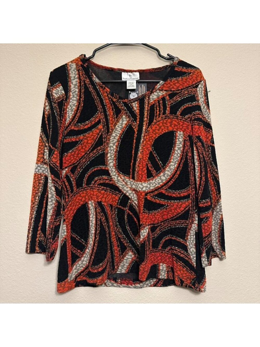 Vintage The Travel Collection Patterned V-Neck Blouse